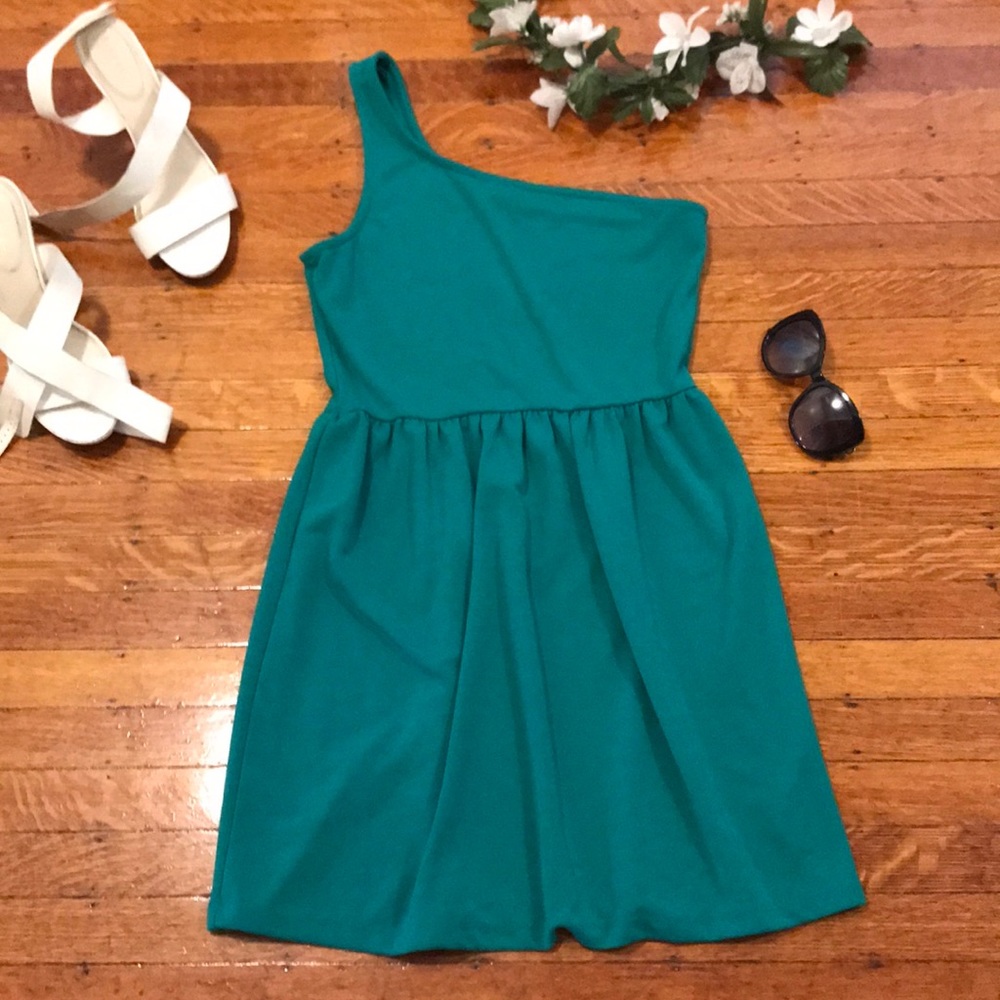 COPY - Turquoise one shoulder dress